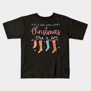 Just a girl who loves Christmas Kids T-Shirt